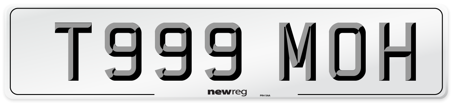 T999 MOH Number Plate from New Reg